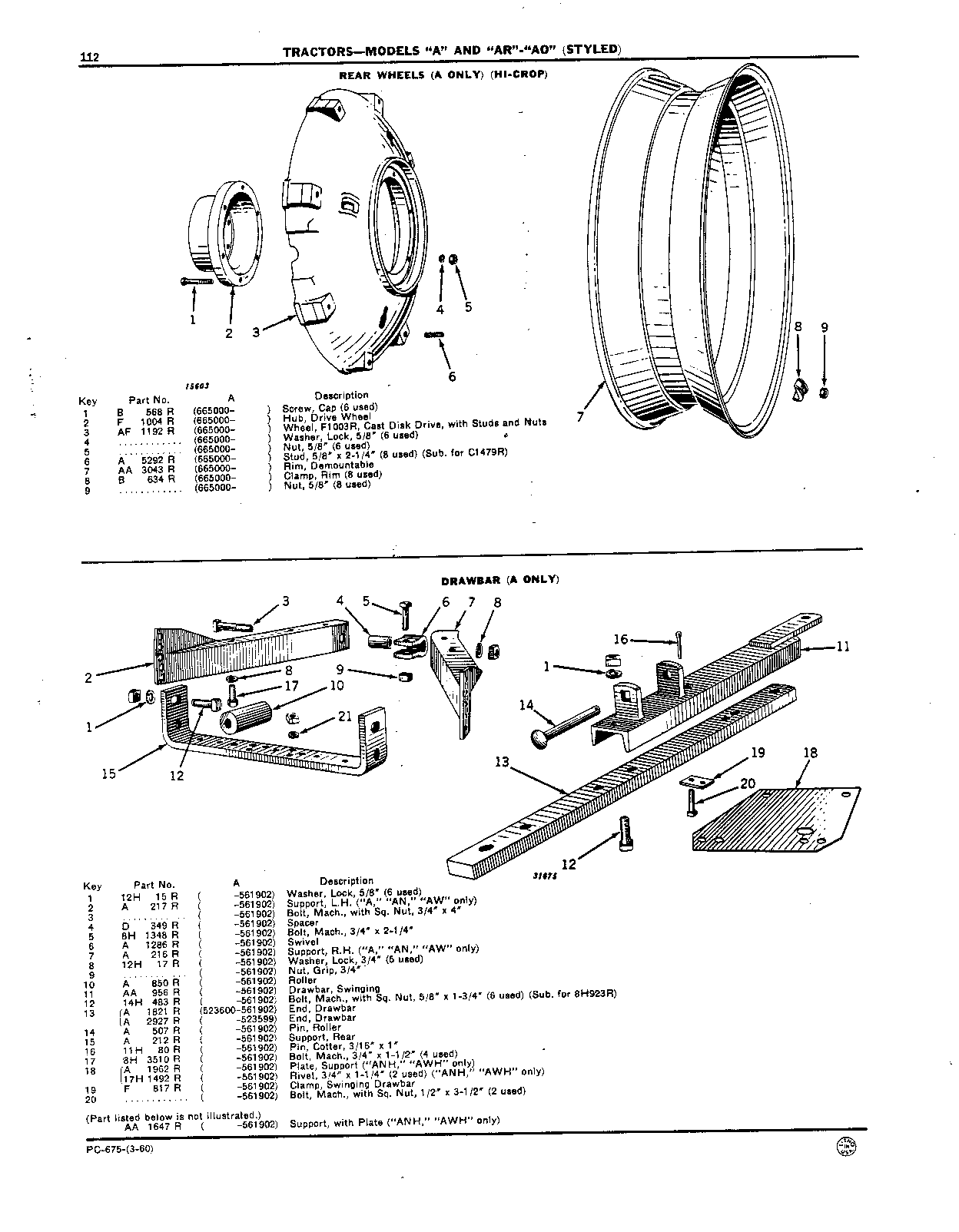 Drawbar (A only)