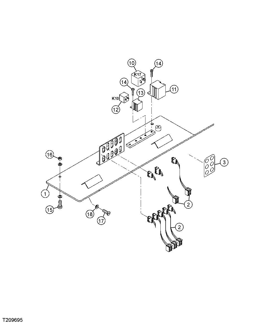 Electrical System Cab Overhead Panel Wiring Harness (ROPS)