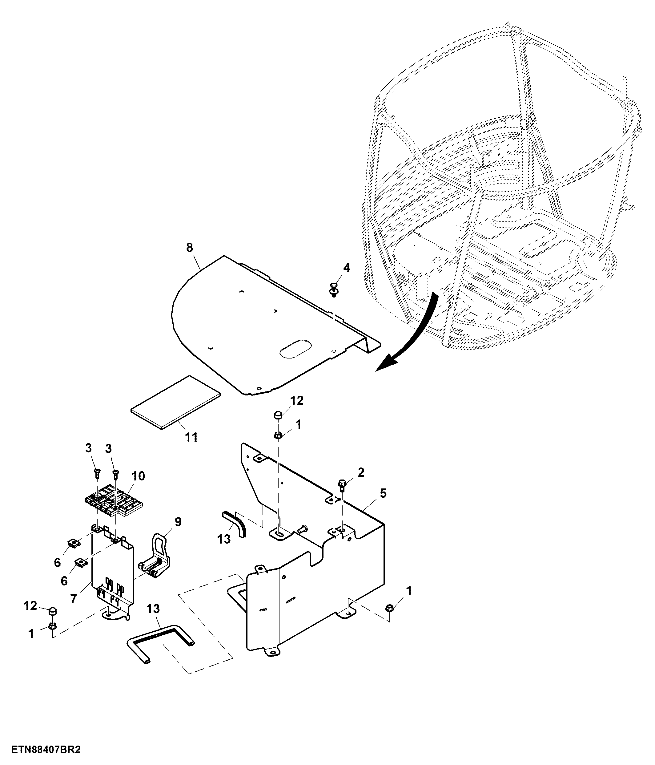 Cab Controller Mounting Hardware, Base Option