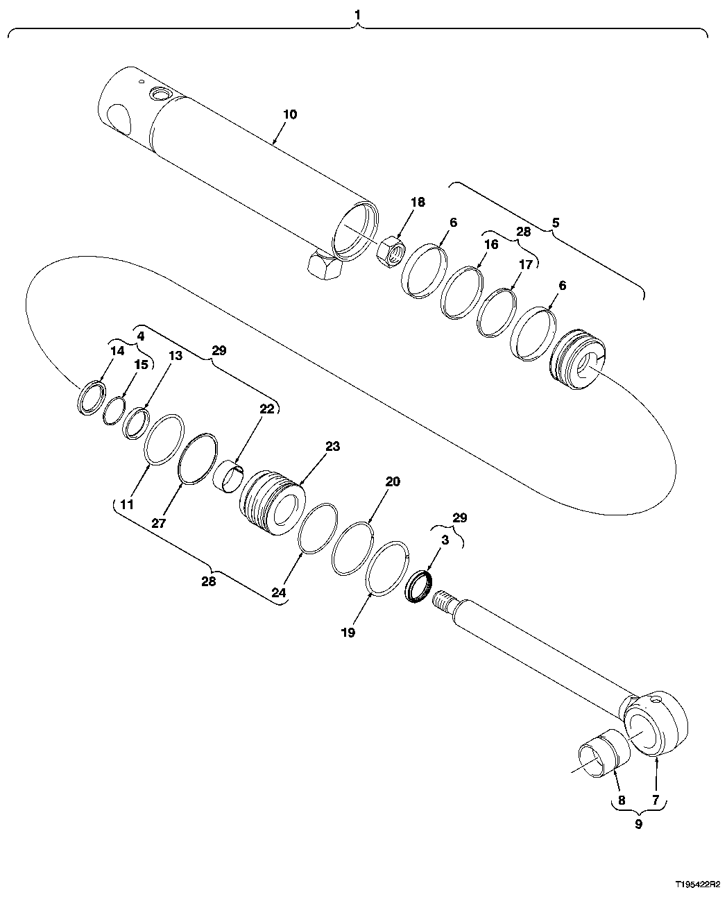 GRAPPLE CYLINDER (85", 8 SQ. FT. GRAPPLE)(SN 589448- )