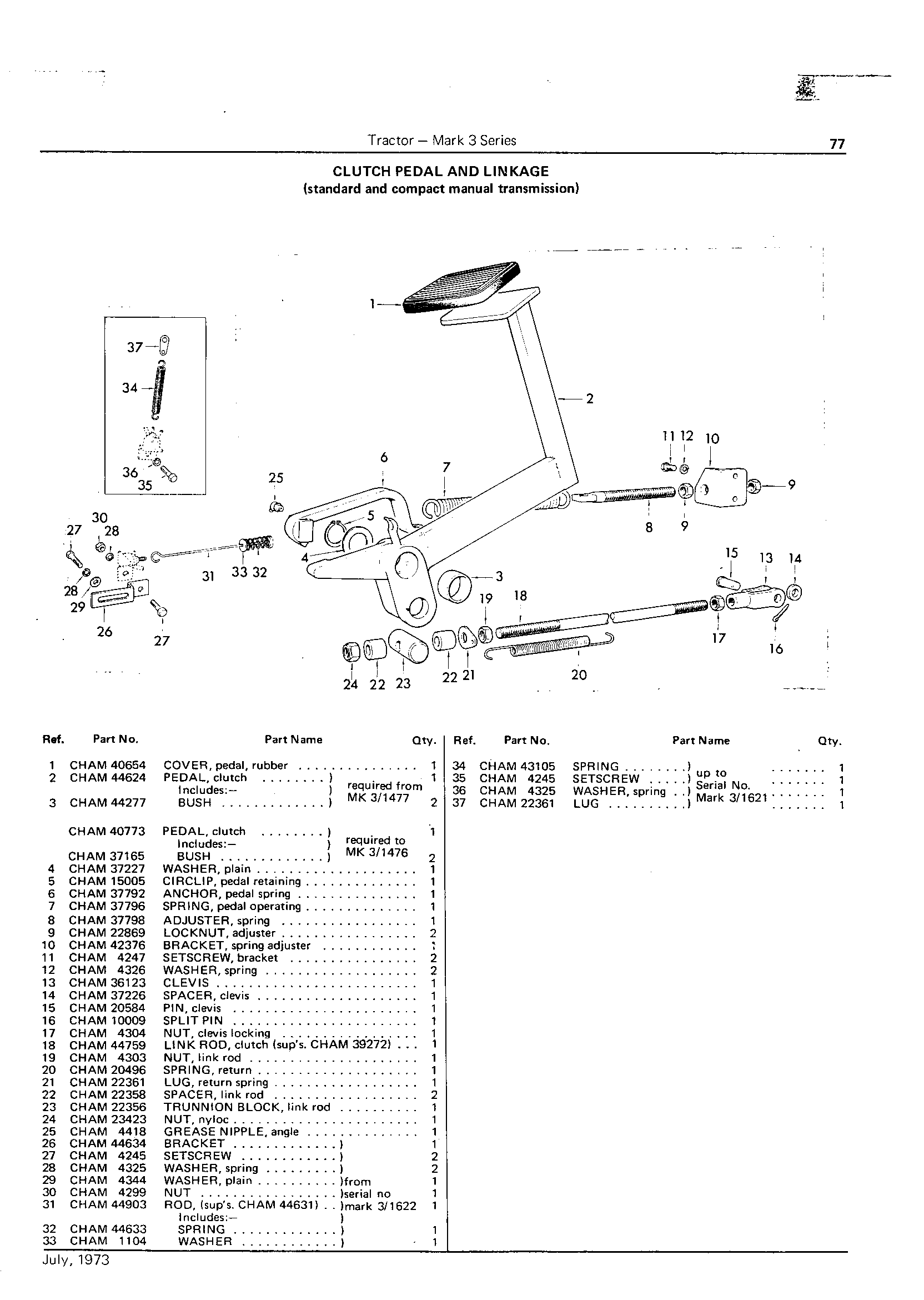 Manual Transmission Clutch Pedal
