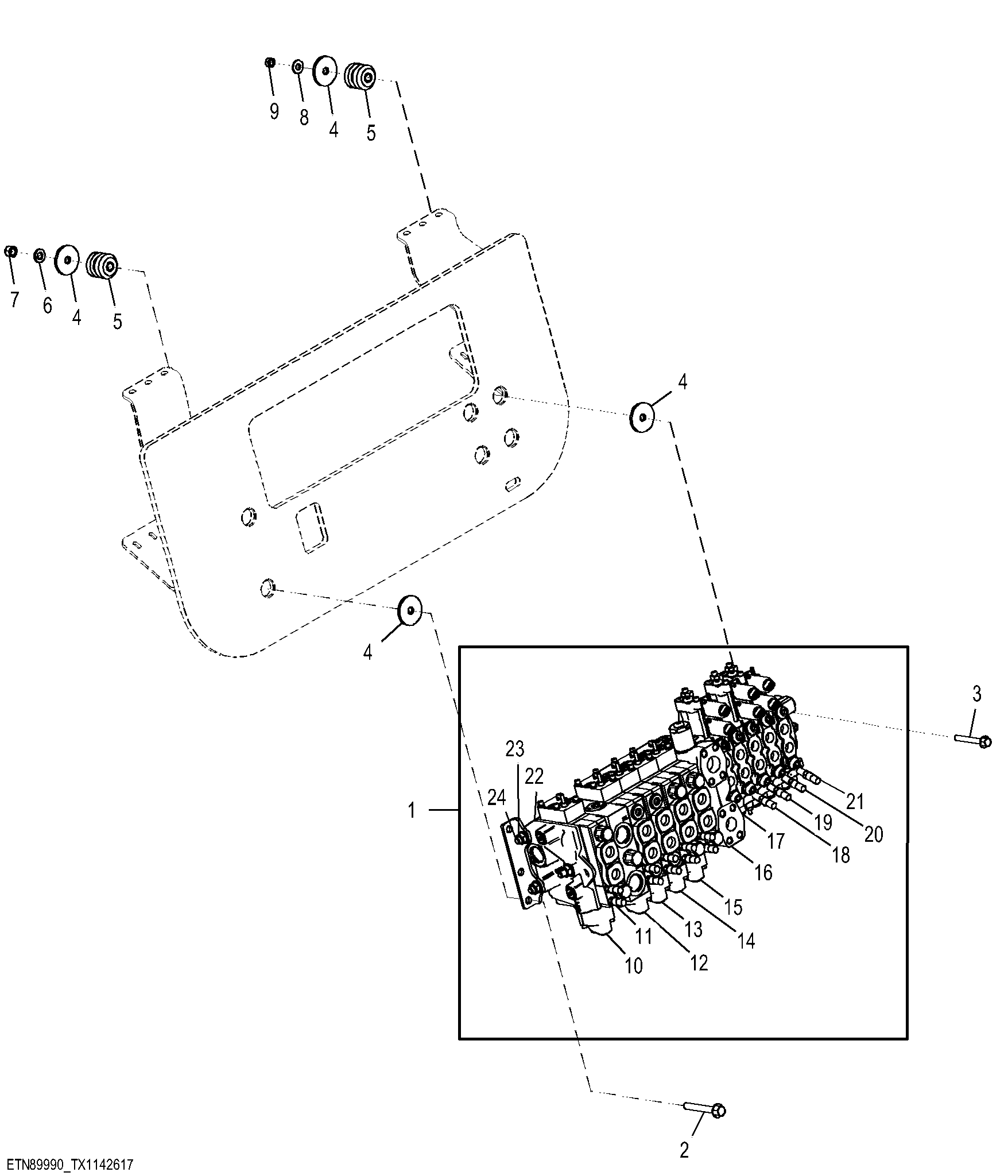 Main Control Valve, 14 Pass Manifold (Circle Saw With Mobile Hydraulics) (254106 - )