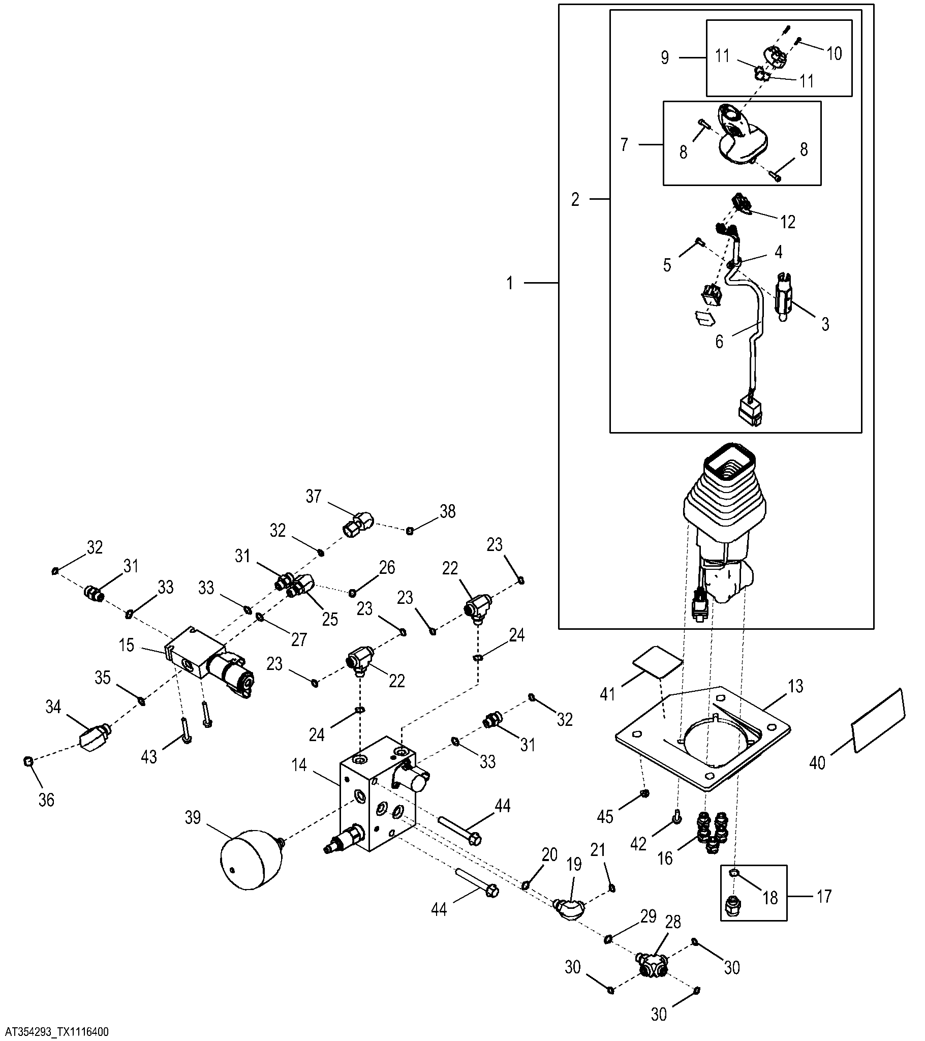Joystick Pilot Control with Front Auxiliary Hydraulics