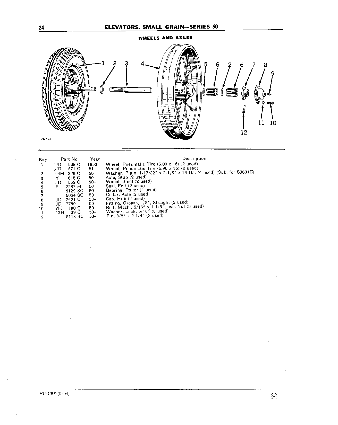 Elevators, Small Grain - Series 50 Wheels and Axles