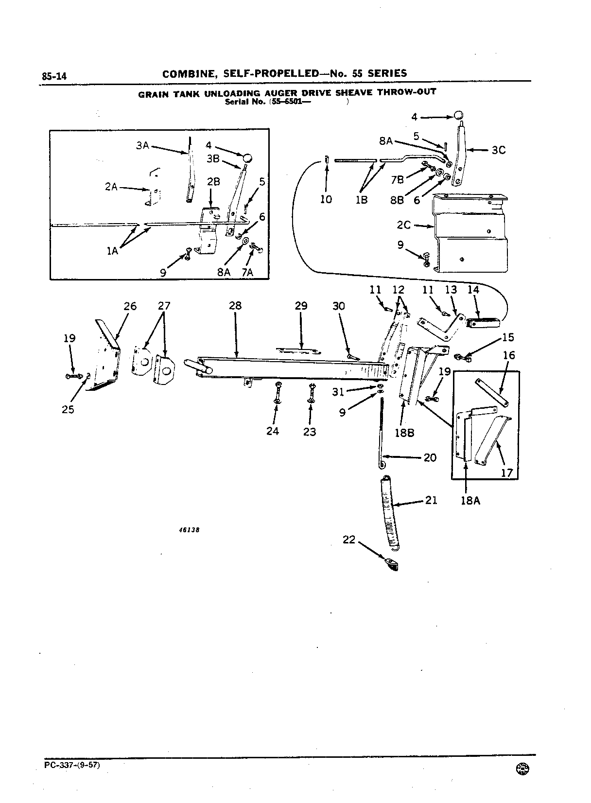 Grain Tank Unloading Auger Control Rod