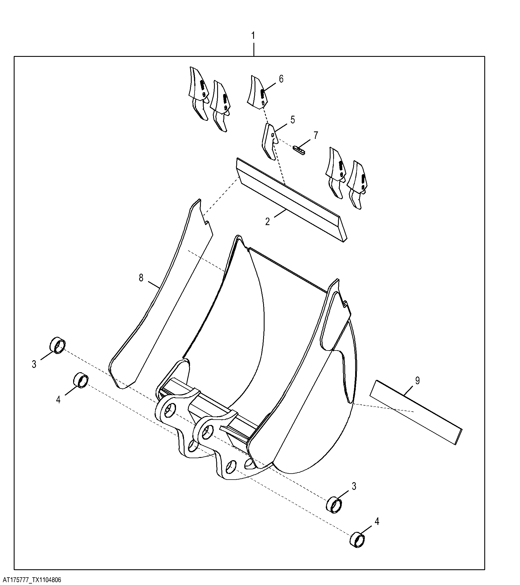 Severe Duty Bucket with TF Teeth 60.96 cm (24.00 in) 0.249 m³ (8.80 ft³)