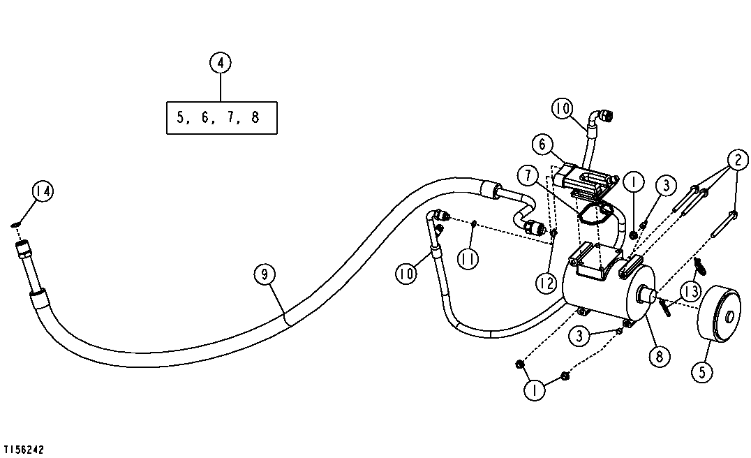AIR CONDITIONING COMPRESSOR, BRACKET,HOSES AND DRIVE BELT
