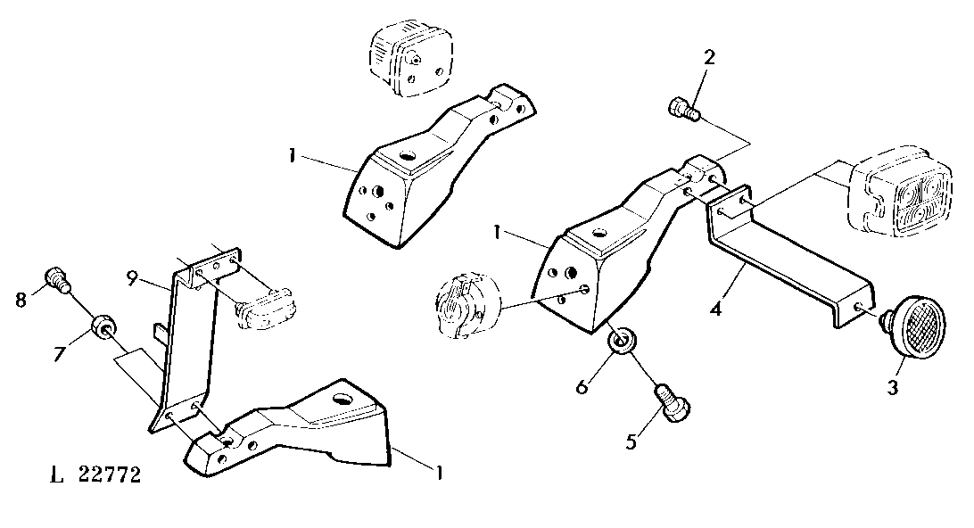 REFLECTORS/BRACKETS (WITH SHELL-TYPE FENDERS)