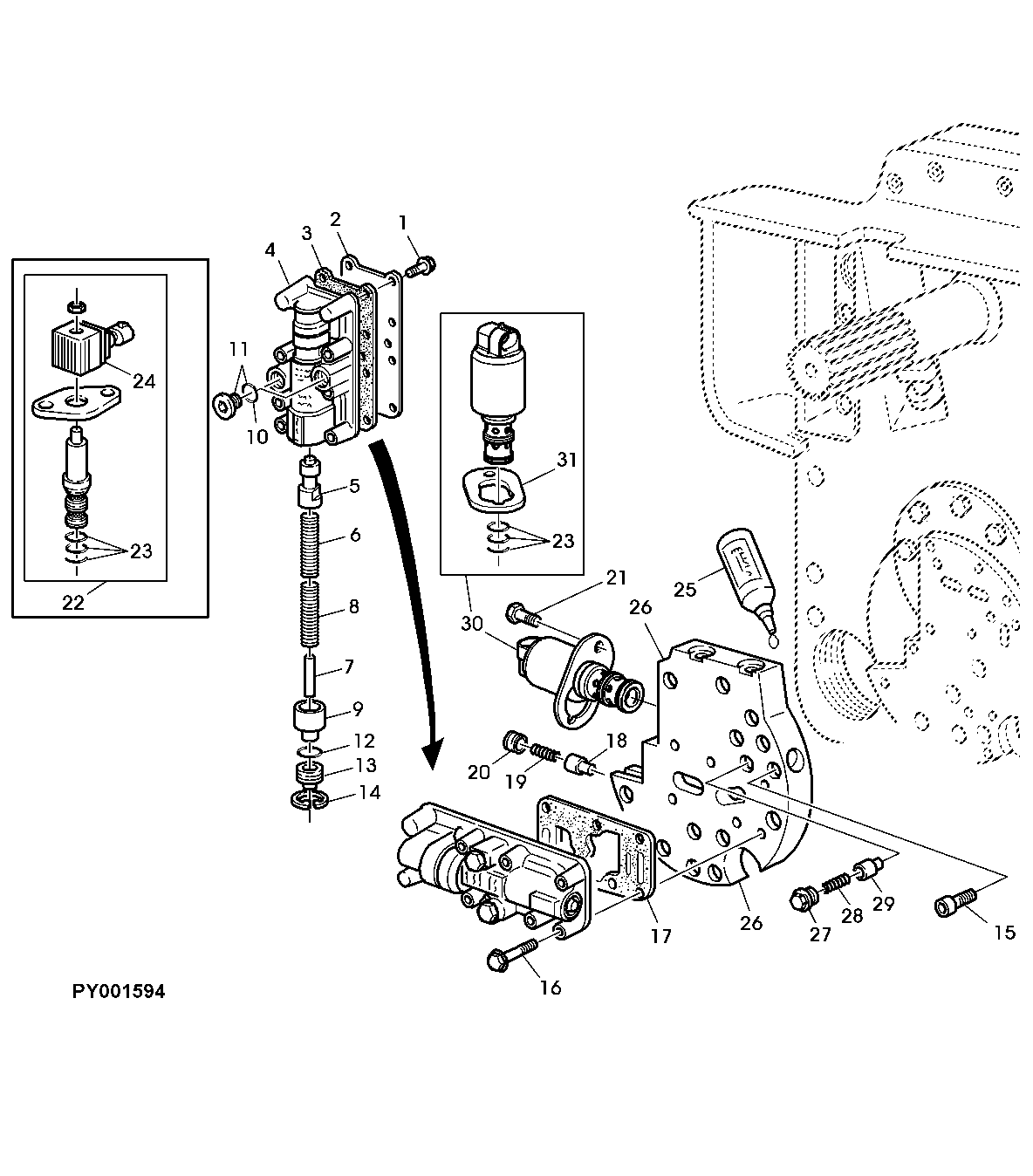 FRONT PTO- MODULATING VALVE/ SOLENOID VALVE