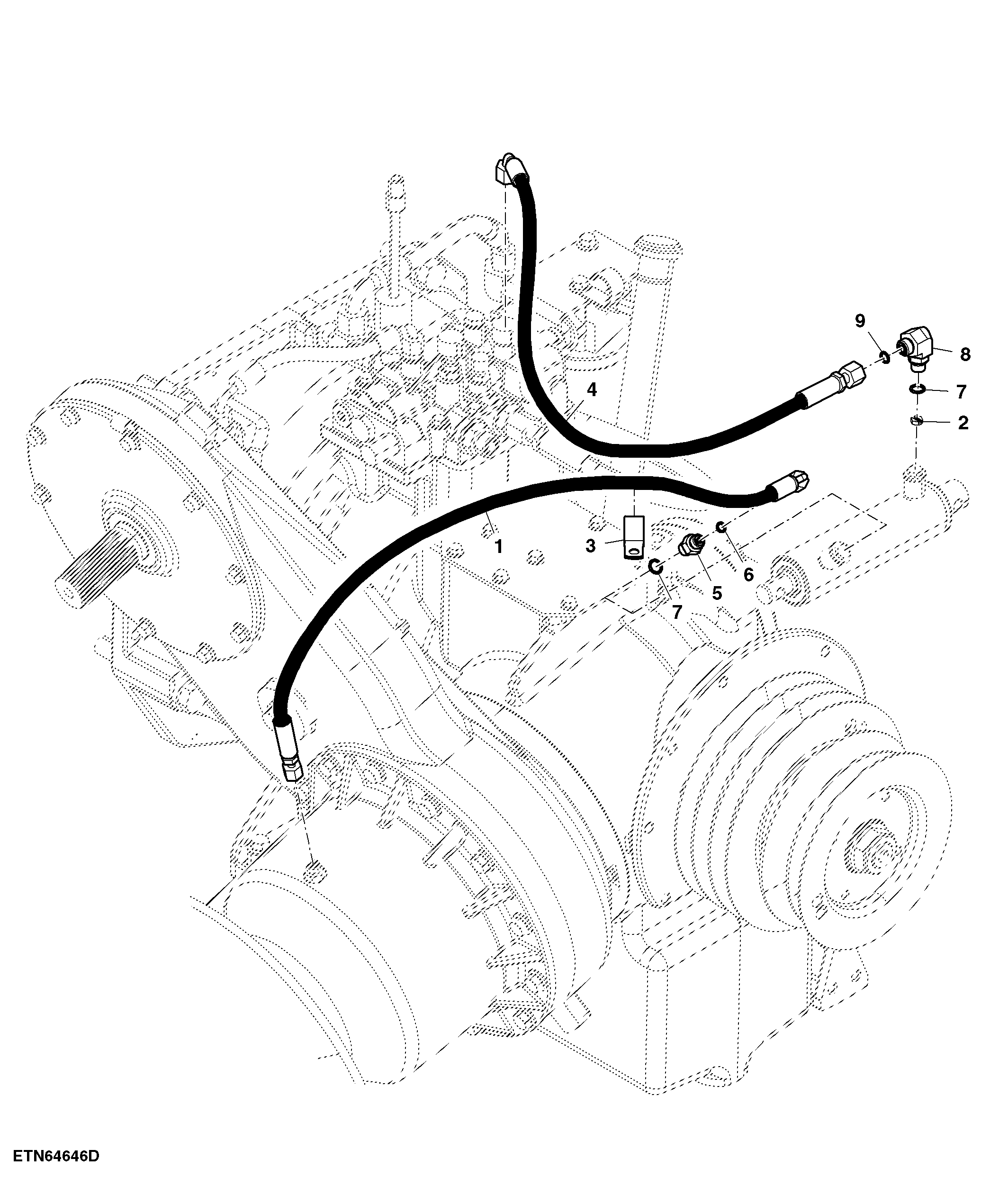 Unloading Auger Engage Cylinder Hydraulic Hoses and Fittings, High Unloading Rate