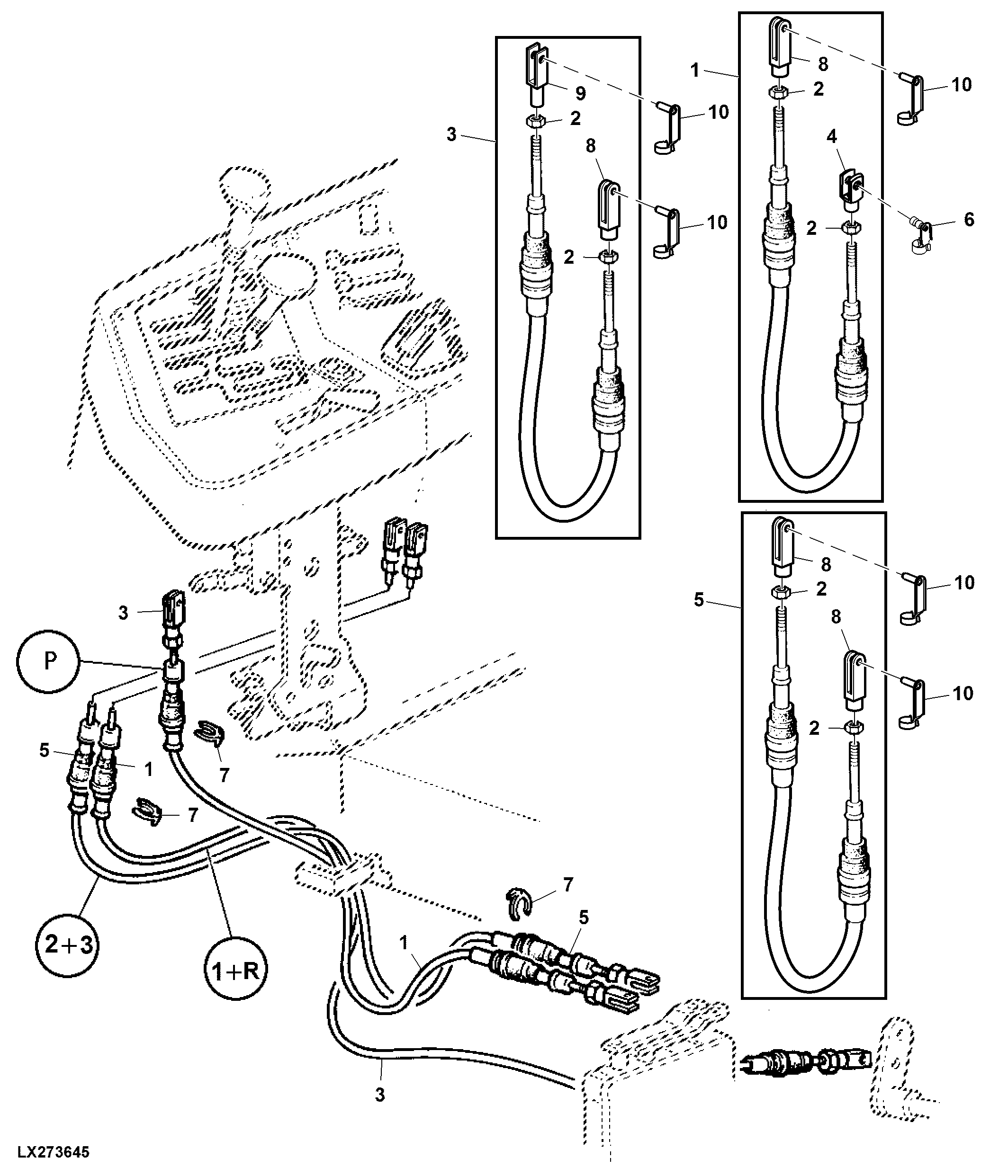 GEAR SHIFT BOWDEN CABLES AND PARKING LOCK (SYNCROPLUS)