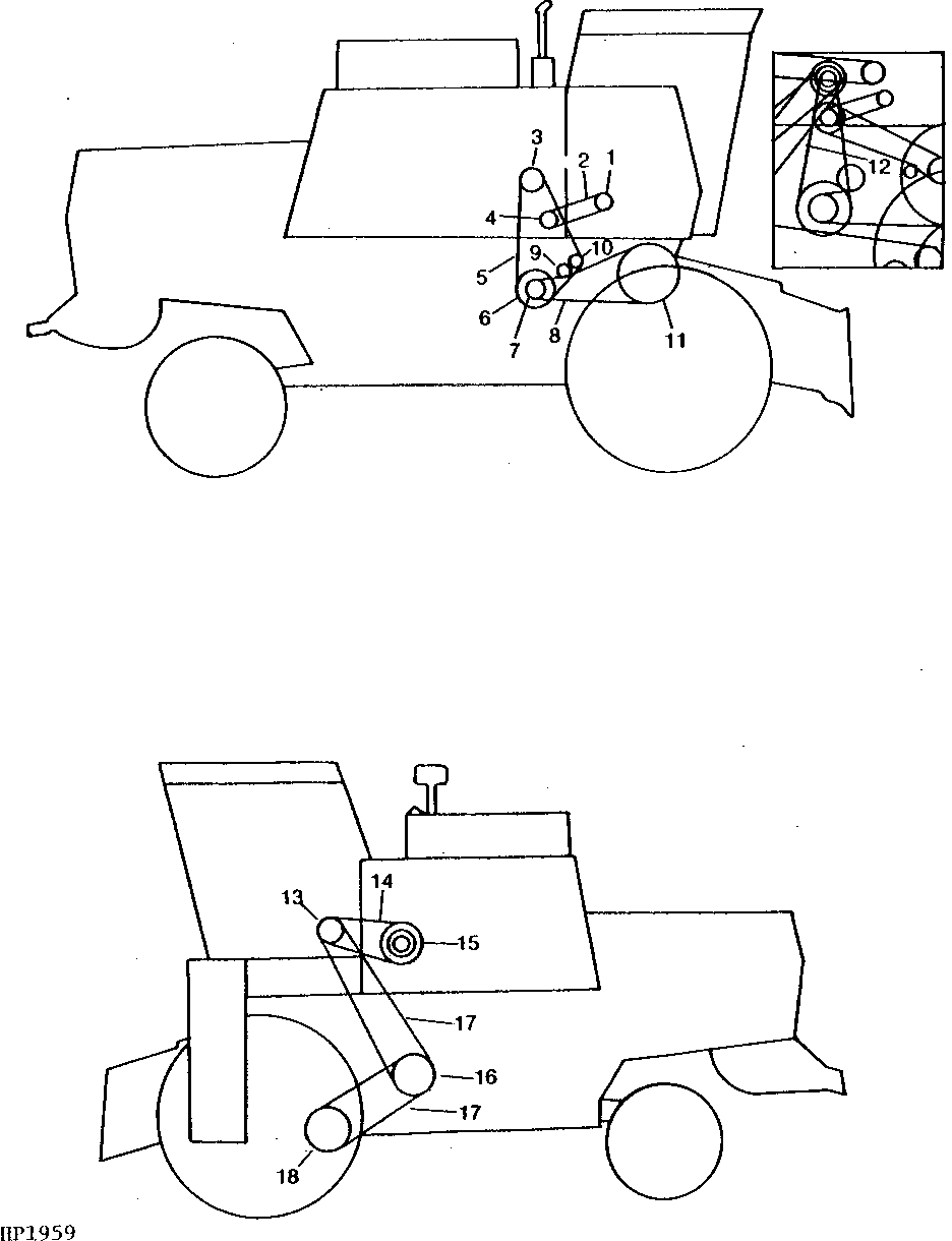 PRIMARY COUNTERSHAFT, BELTS, SHEAVES, SPROCKETS, CHAIN, AND TIGHTENERS