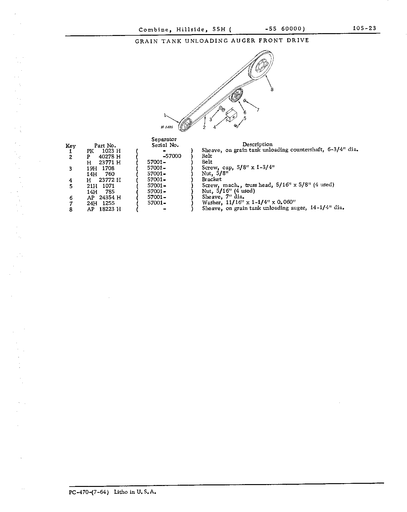 Drive for: Grain tank unloading auger front