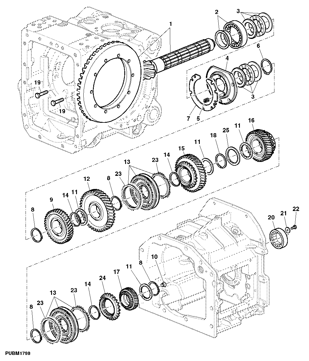 DIFF, DRIVE SHAFT, RANGE TRANSMISSION (4X2)