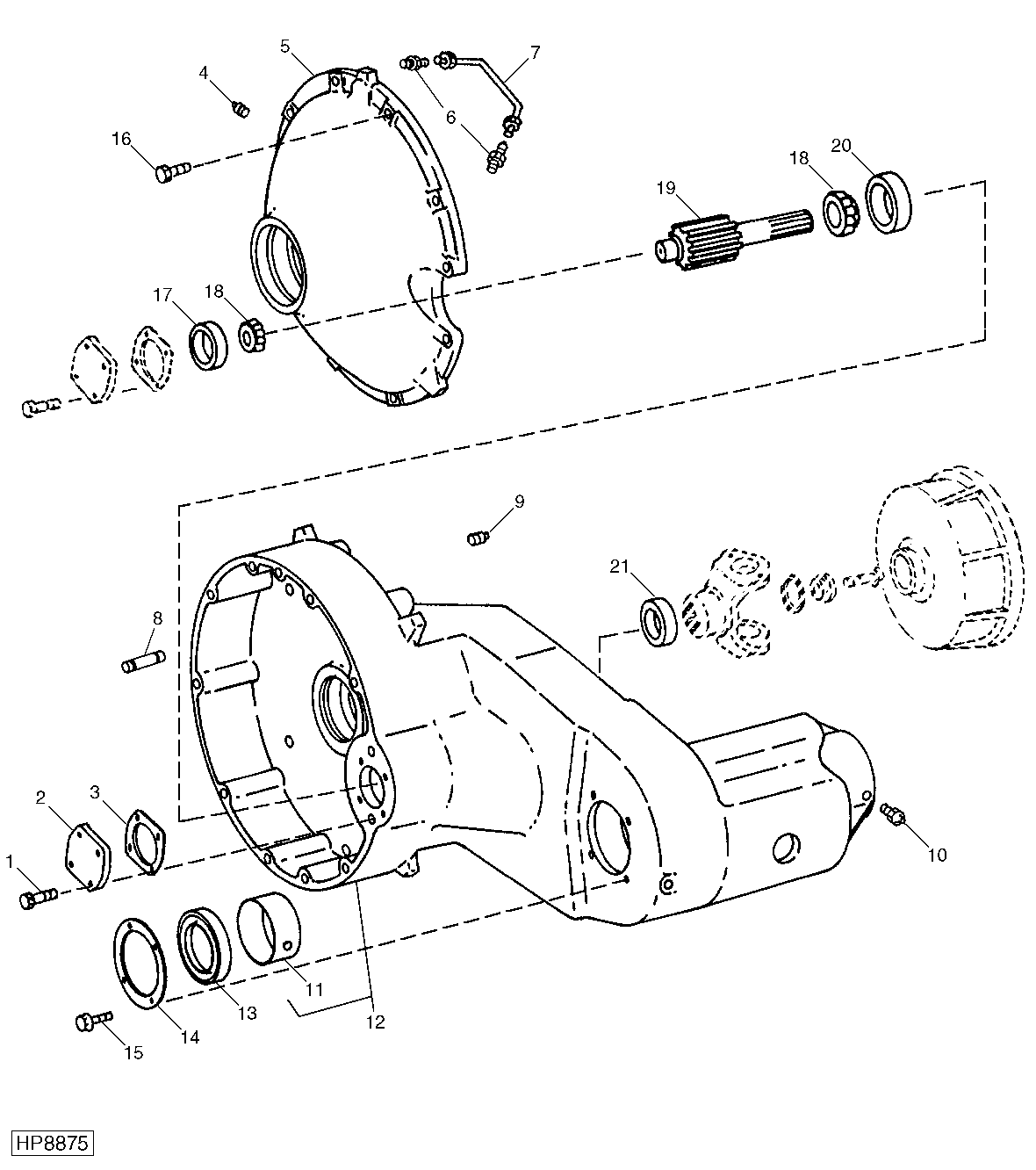 FINAL DRIVE HOUSING AND BEARING CAP (SIDEHILL)