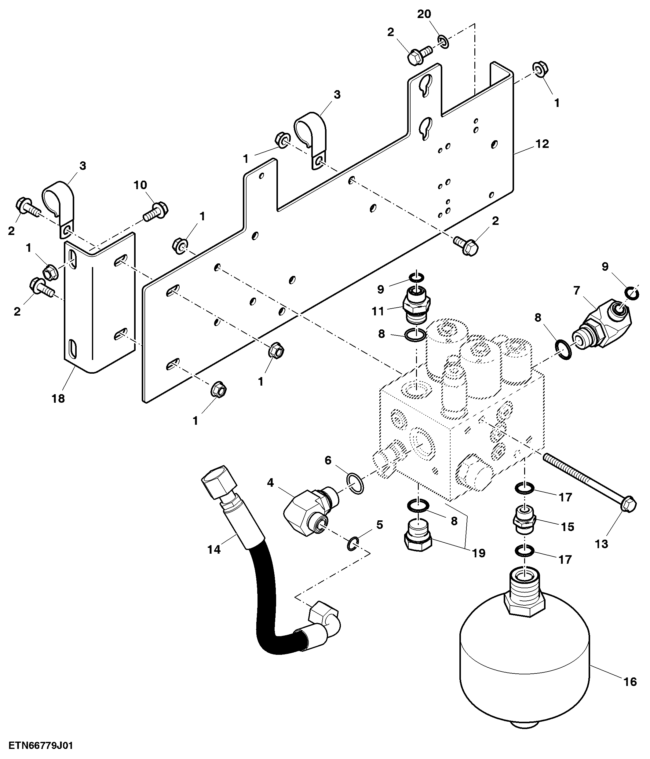 Header Lift Valve Assembly and Suction Hose
