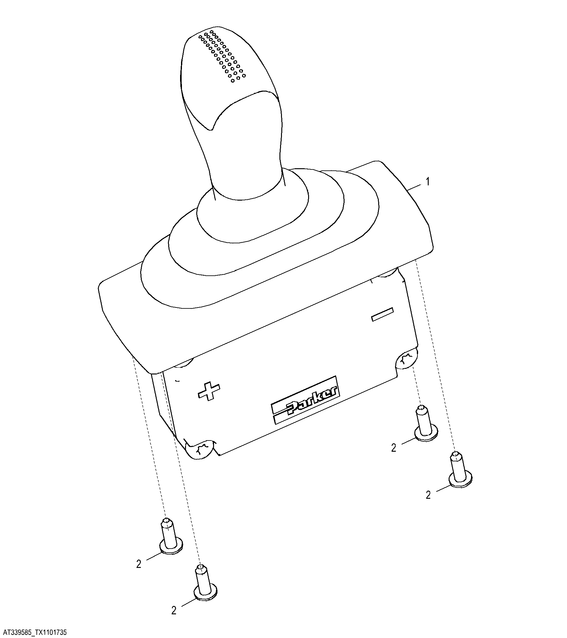 Auxiliary Joystick, Integrated Grade Control (IGC) 4-Function
