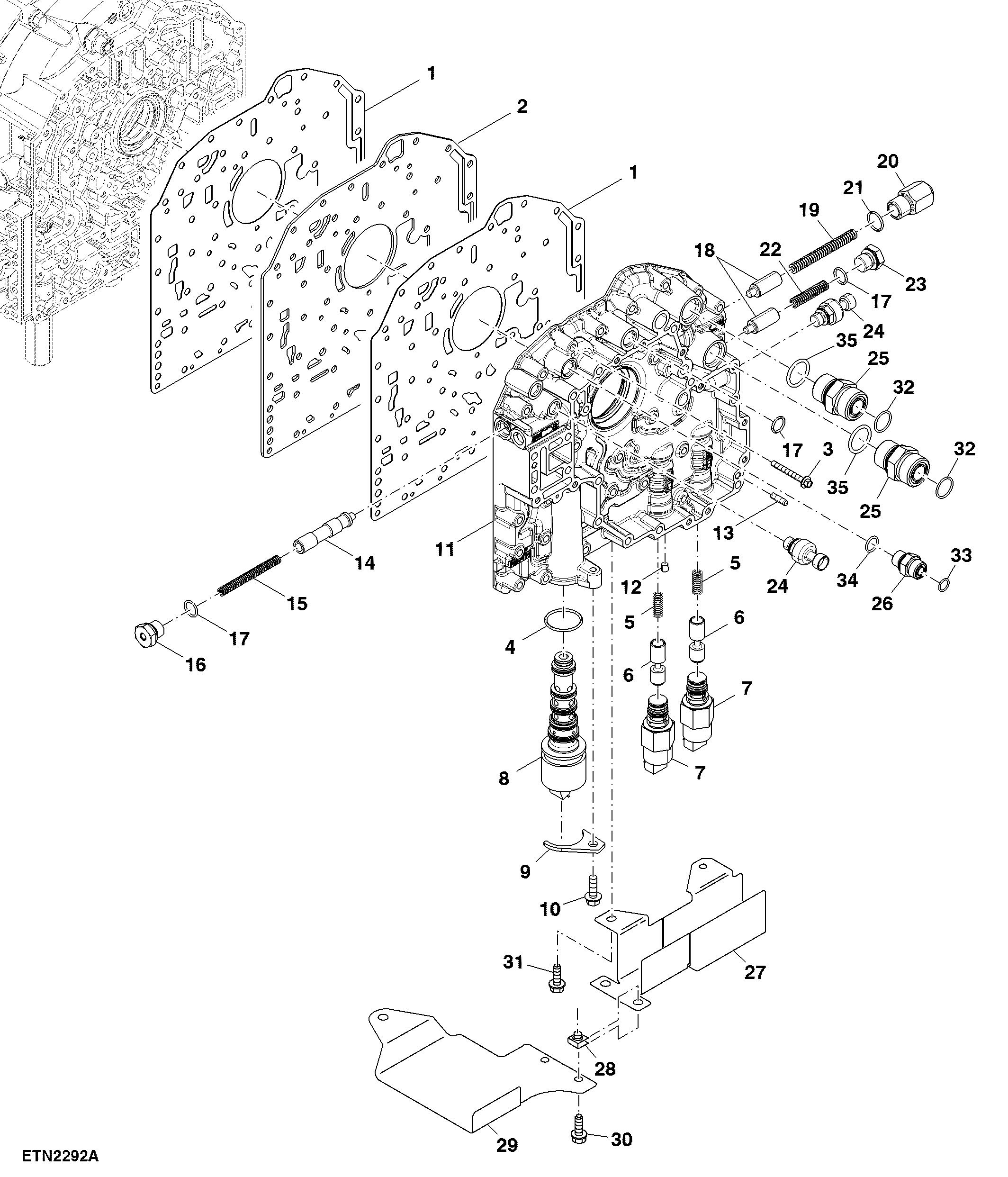 TRANSMISSION CONTROL VALVE HOUSING AND VALVES