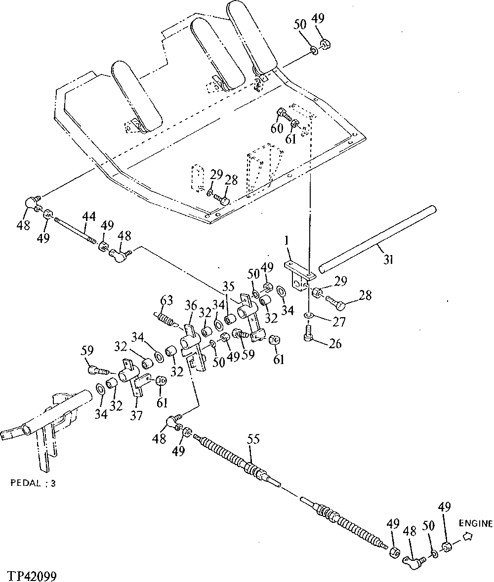 SPEED CONTROL CABLE AND LINKAGE ( - 001061)