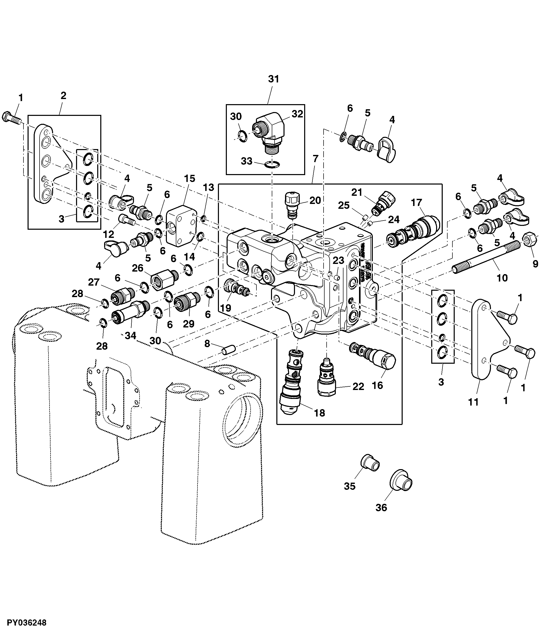 CONTROL BLOCK PRIORITY 3 (HYDRAULIC PUMP 28 CM3)
