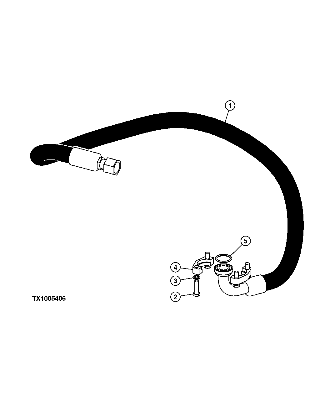 HYDRAULIC VALVE TO HYDRAULIC PUMP HOSE (WINCH DRIVE)