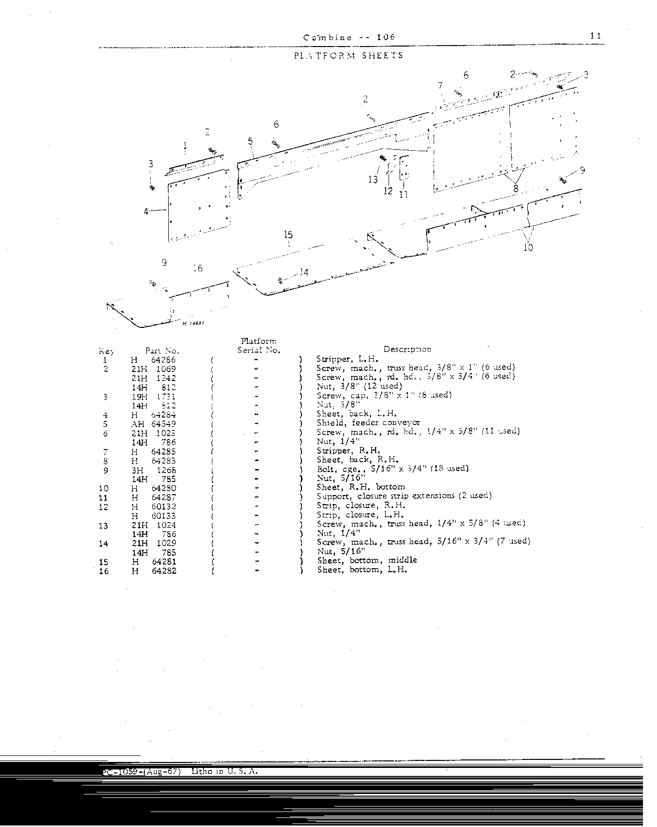 Cutting Platform and Feeder House (Continued)