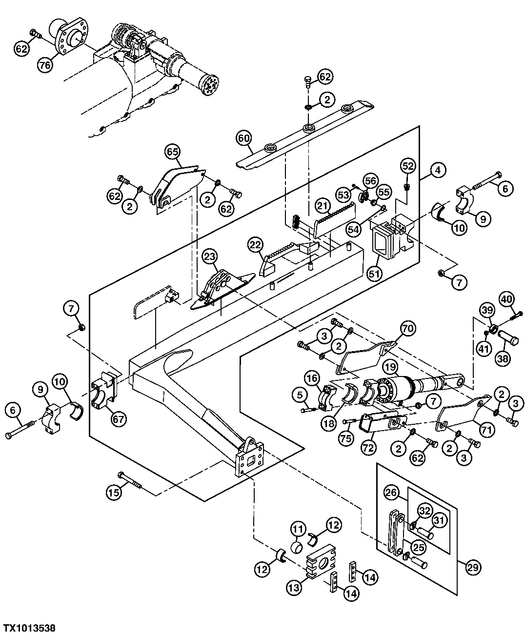 Right Push Beam and Hydraulic Tilt Cylinder