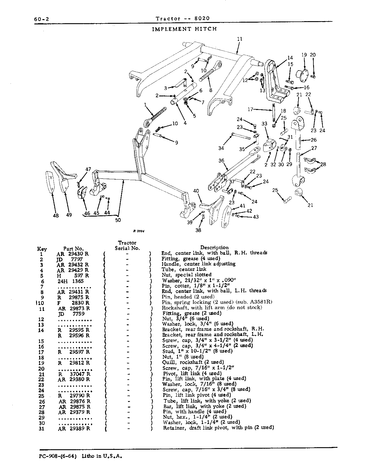Section 60-Drawbar, Step, Seat, and Hitch (Continued)