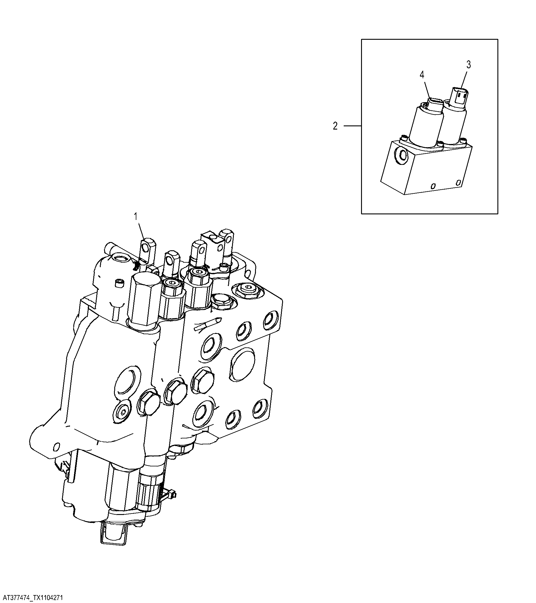Loader Valve, Fifth Function with Electrohydraulic Auxiliary ( - 292973)