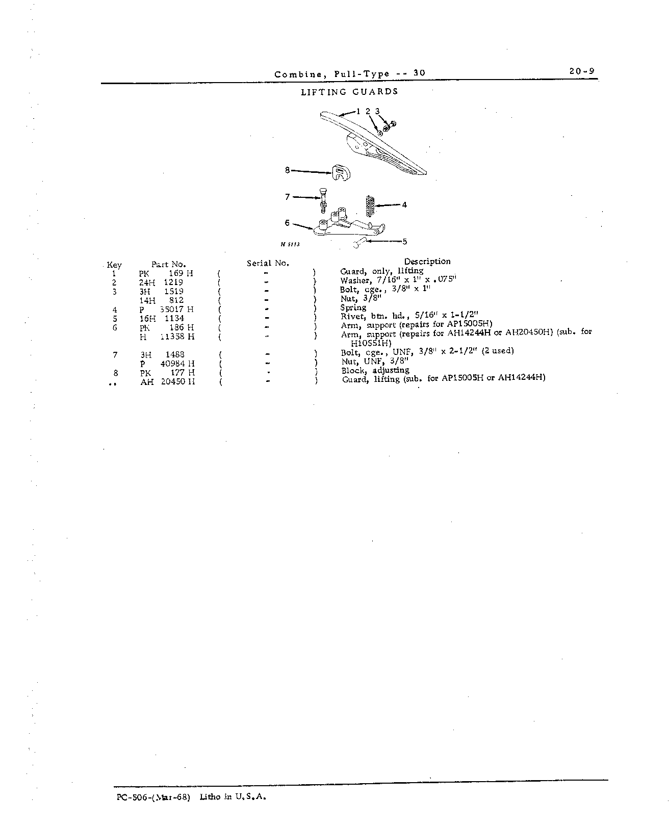 Divider, High (Special) (Continued)