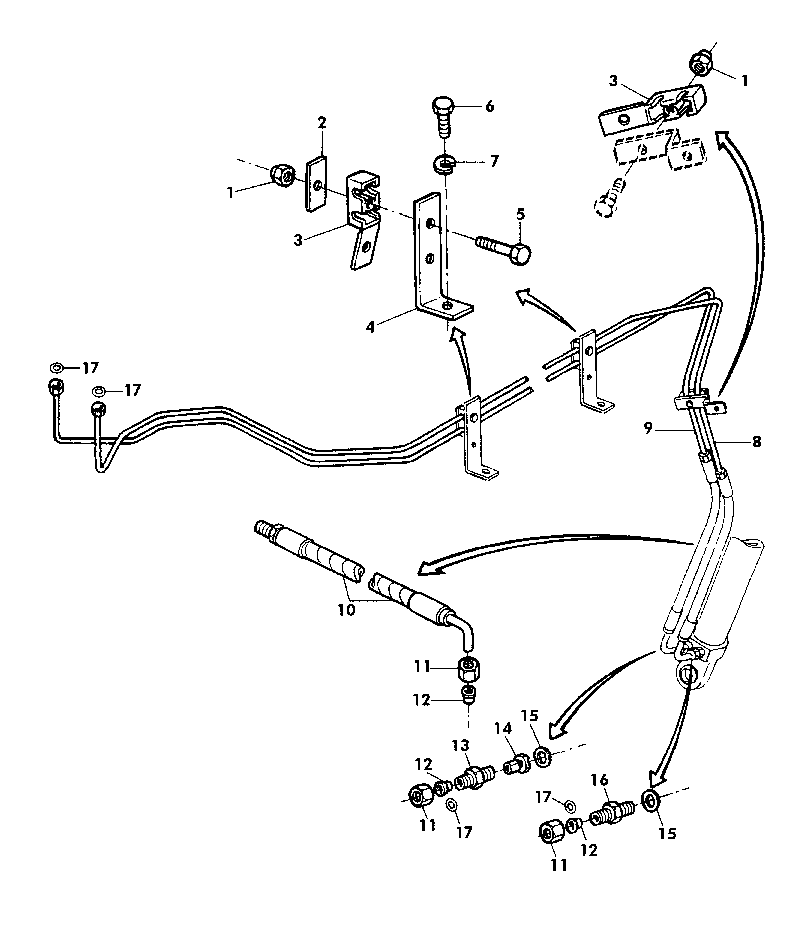 Hydraulic Hoses, Unloading Auger Swing Cylinder