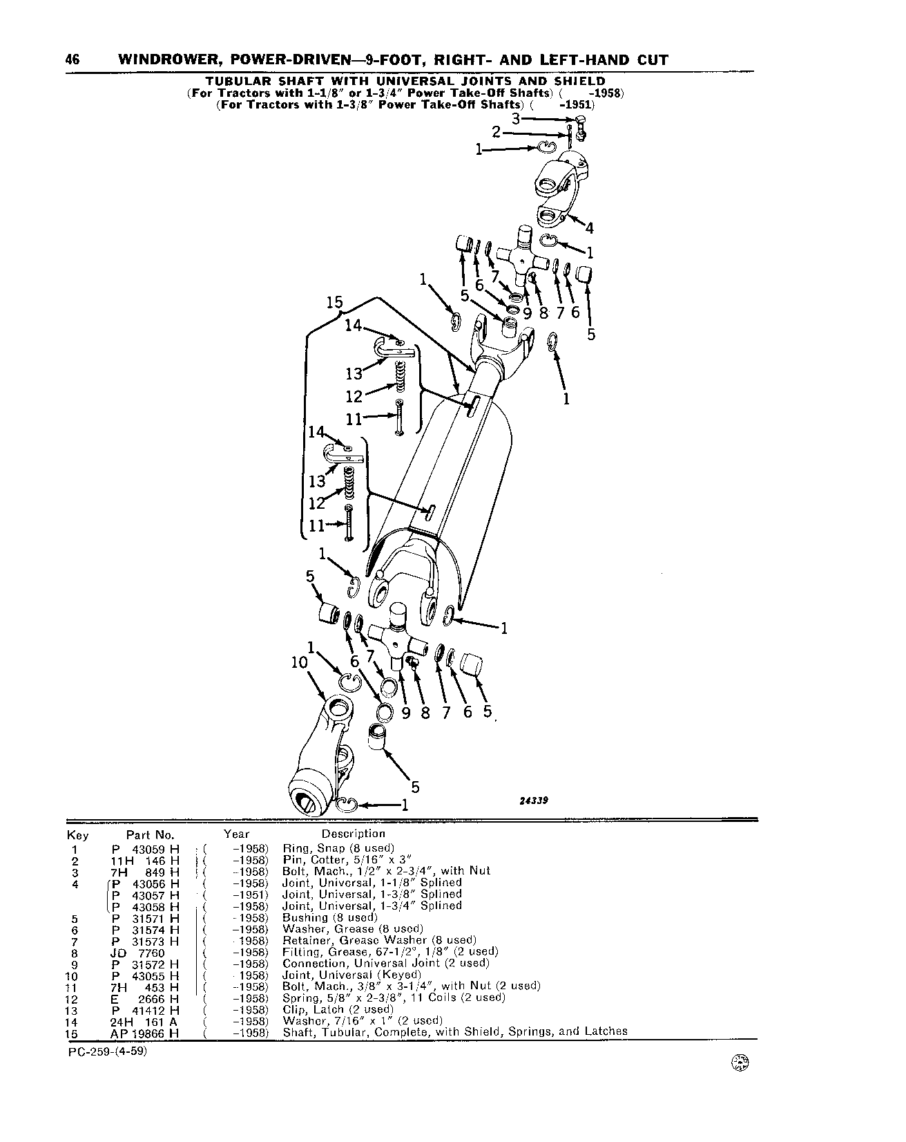 Tubular Shaft with Universal Joints and Shields