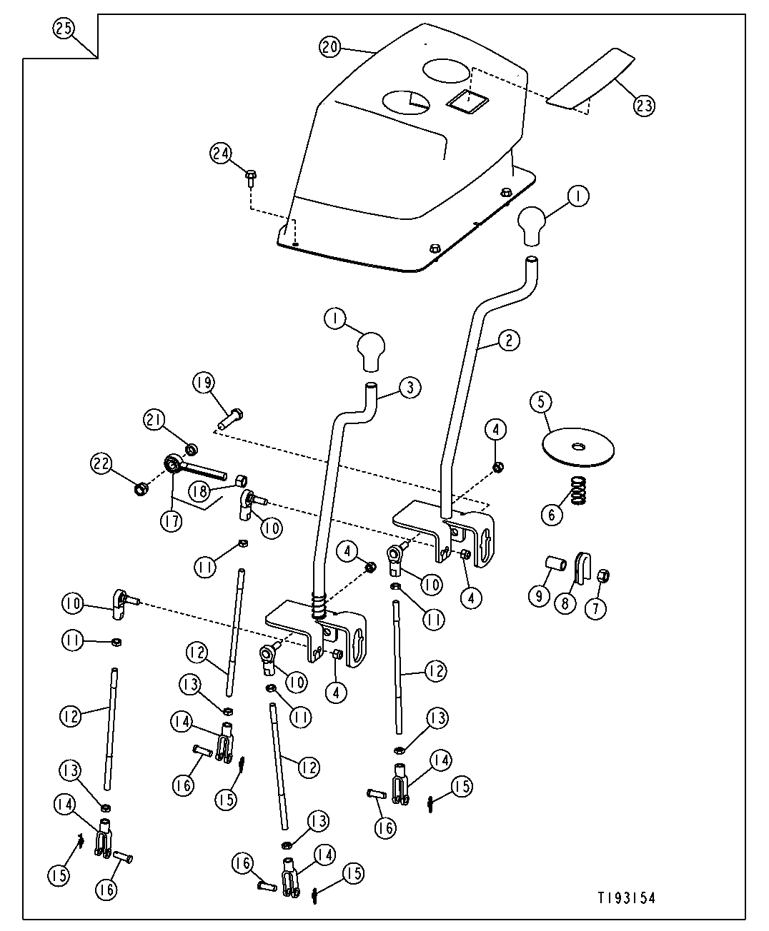 Two Lever Backhoe Control Valve Linkage Conversion Kit