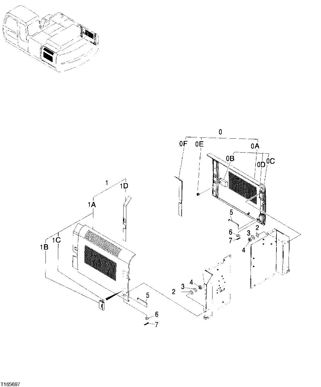 COOLING PACKAGE AND HYDRAULIC PUMP COMPARTMENT DOORS (VENTED)