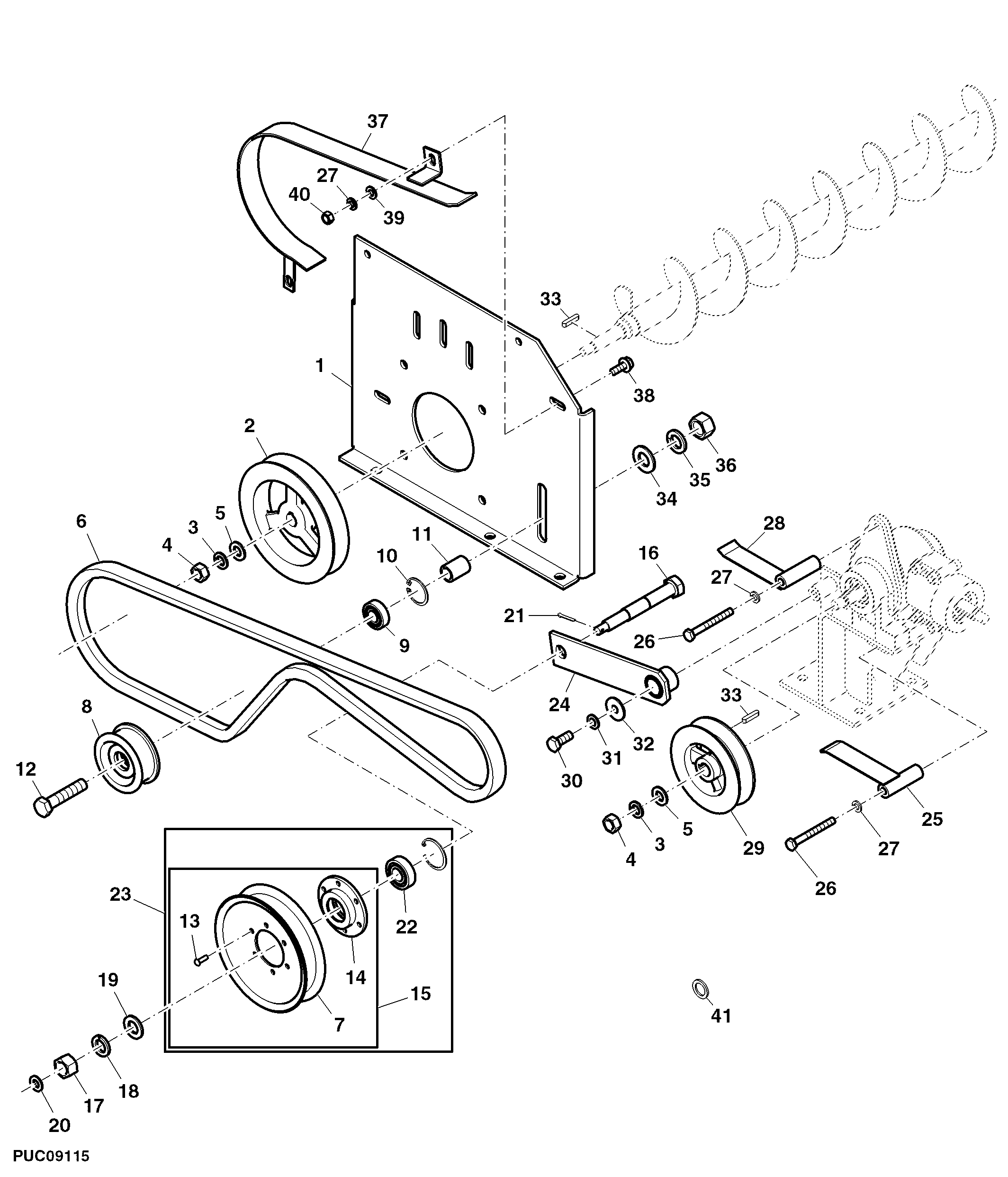 Drive Assembly, JD3029 Engine Grain Tank Version