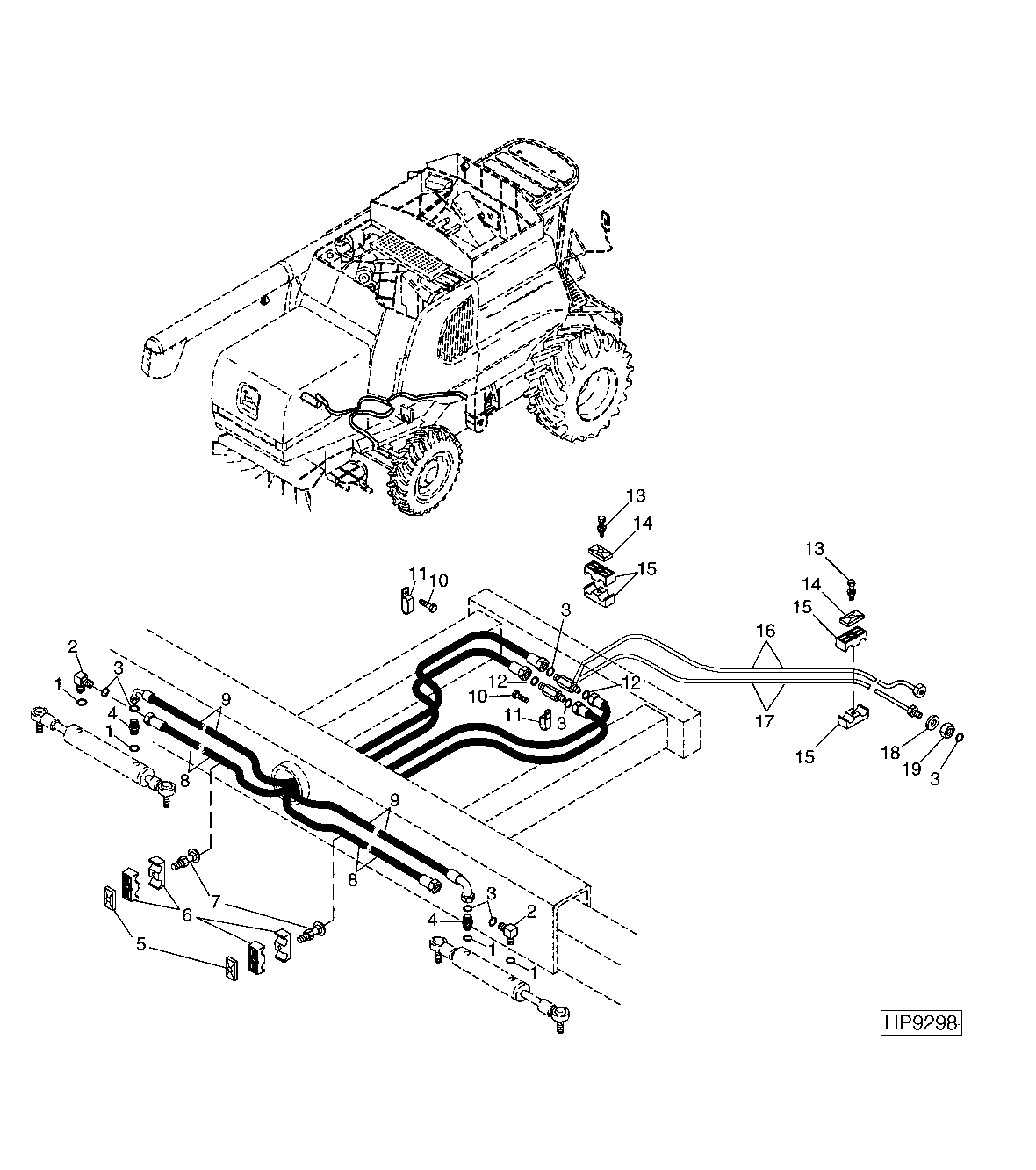 Steering Lines and Hoses, Rear (Dual Cylinder) ( - 695100)