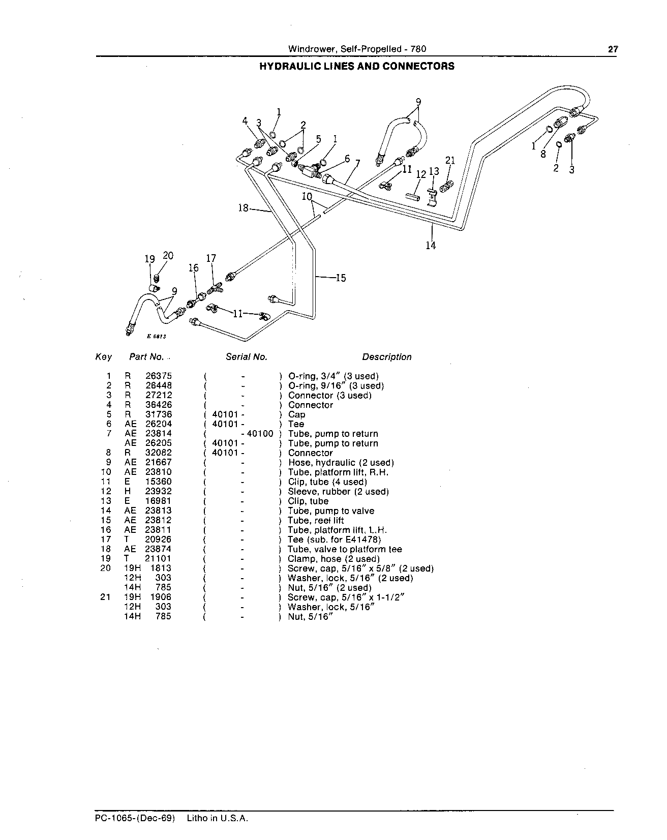 Connectors and lines, hydraulic