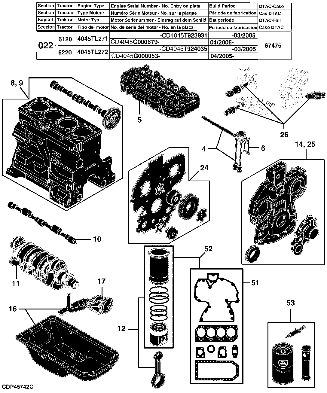 22 ENGINE, 6120 (4045TL271), 6220 (4045TL272)