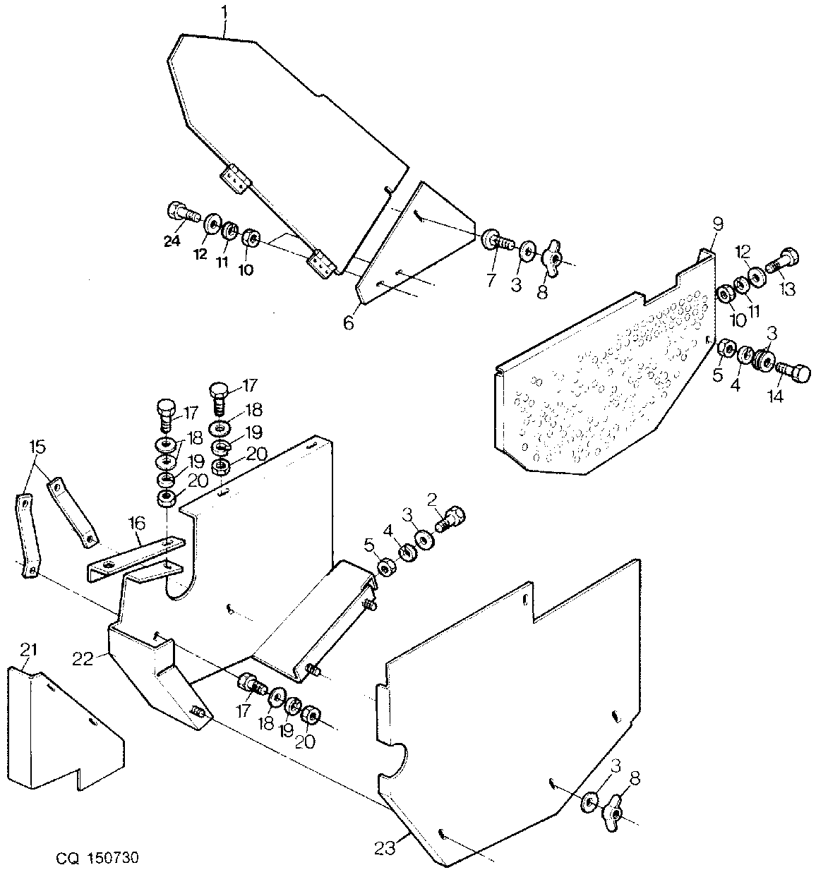 LOWER SHIELDS FOR RICE AND CORN - LEFT-HAND SIDE