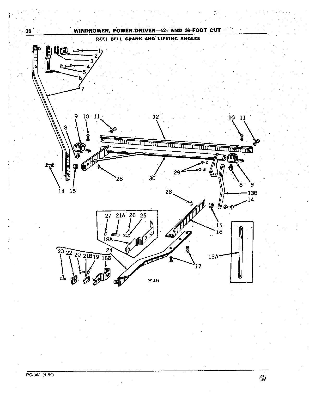 Reel Bell Crank and Lifting Angles