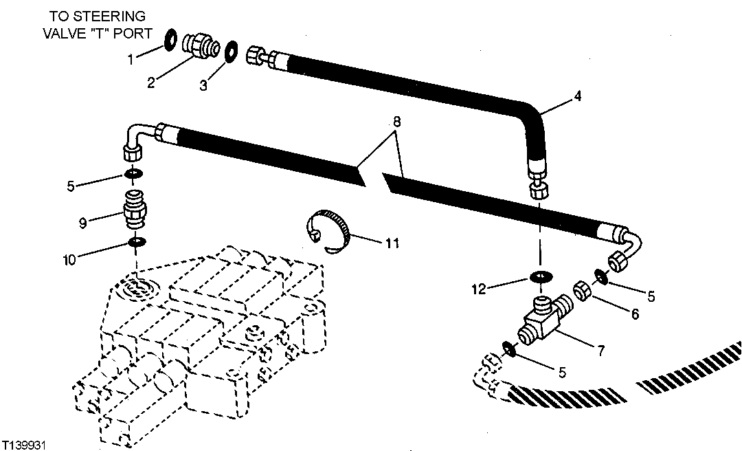 LOADER CONTROL VALVE AND STEERING VALVE HOSES