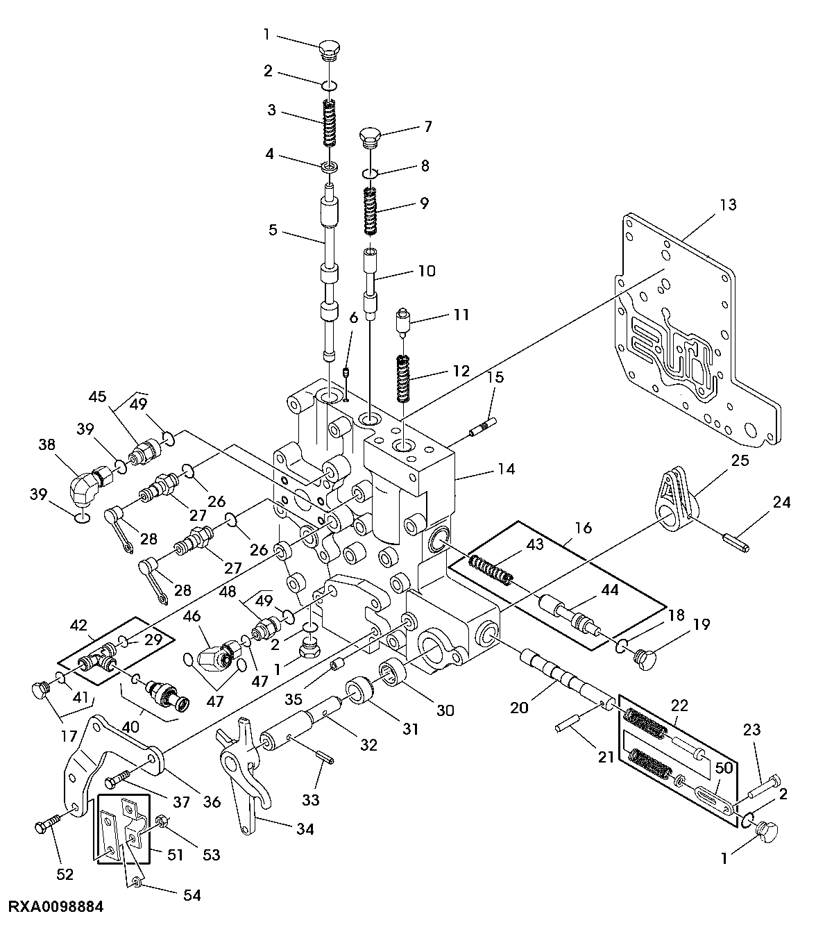 Transmission Control Valve Housing And Valves (W/ PTO)