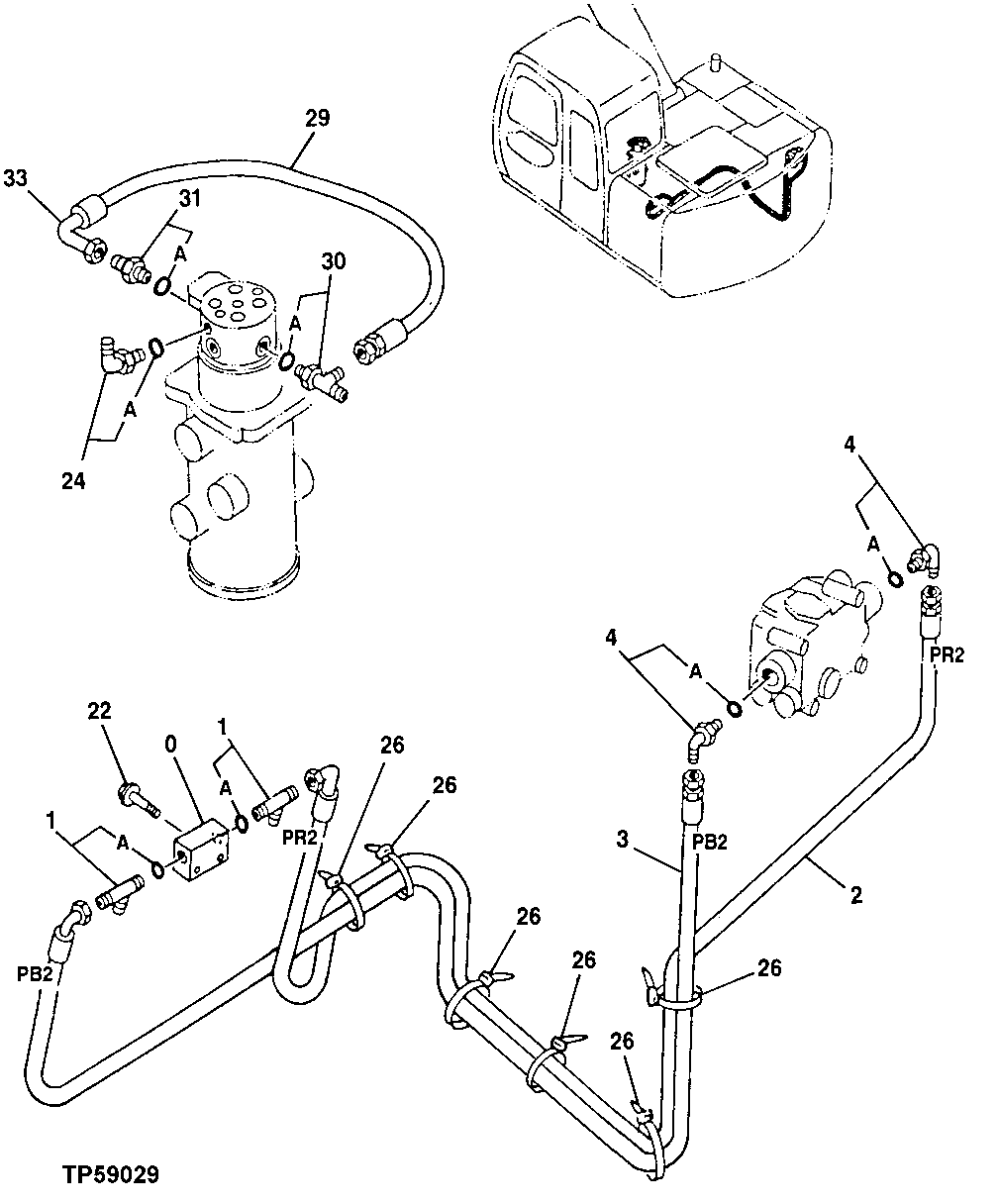 BLADE PILOT FLOW CONTROL HYDRAULIC VALVE AND HOSES
