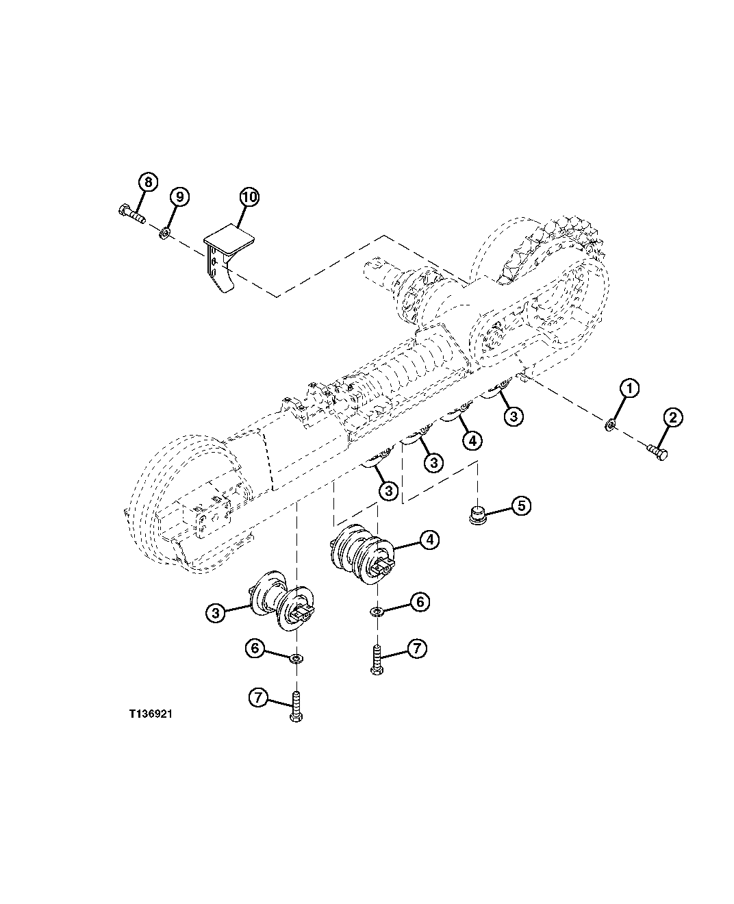 Track Chain Flange Roller Mounting, Fasteners And Sprocket Guards