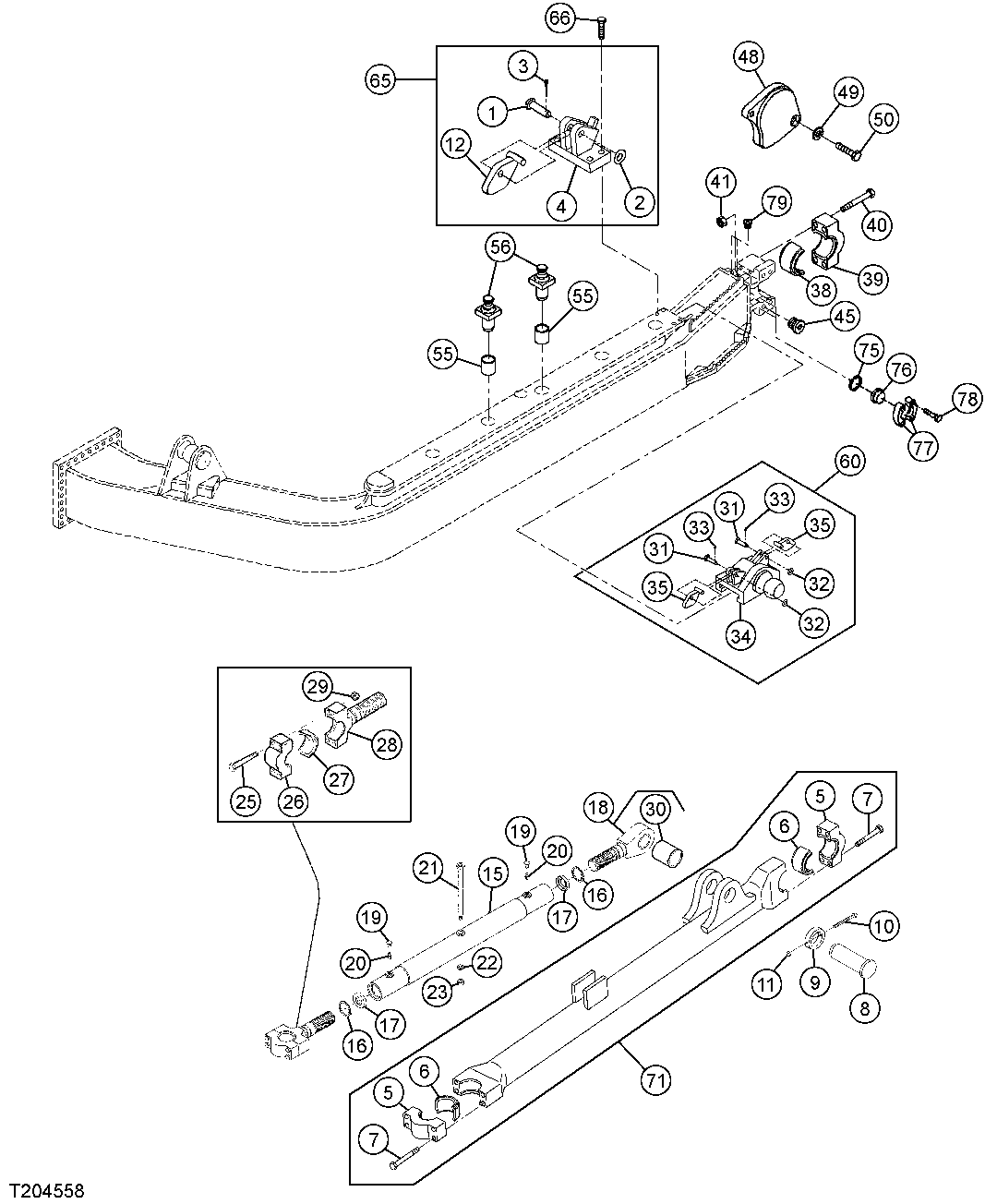 LEFT PUSH BEAM WITH MANUAL PITCH JACK (ANGLE BLADE)