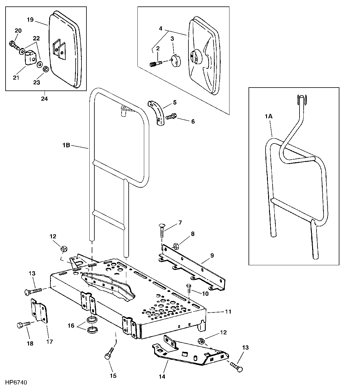 CAB LEFT-HAND LANDING AND MIRROR (650201 - )