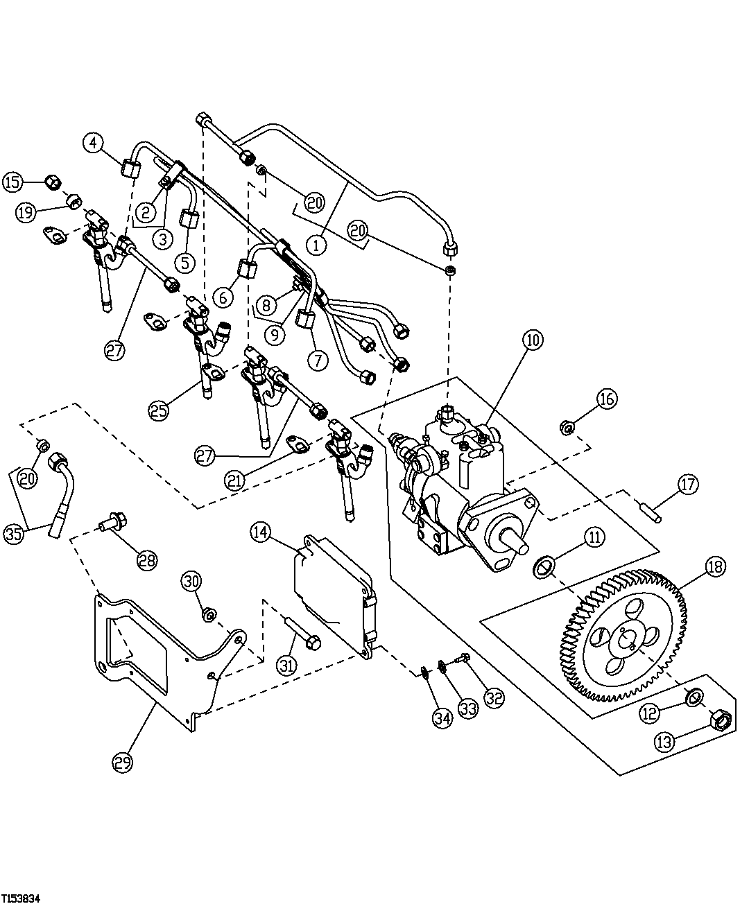 FUEL INJECTION PUMP,FUEL INJECTION LINES AND ENGINE CONTROLLER