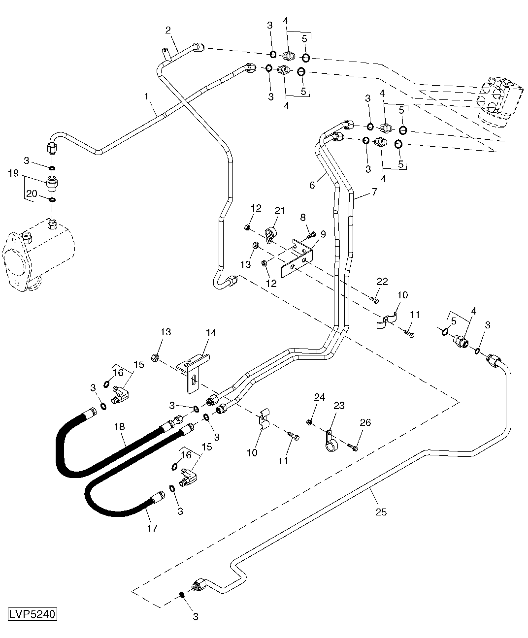 STEERING HYDRAULIC LINES (2WD) (STRADDLE MOUNT)