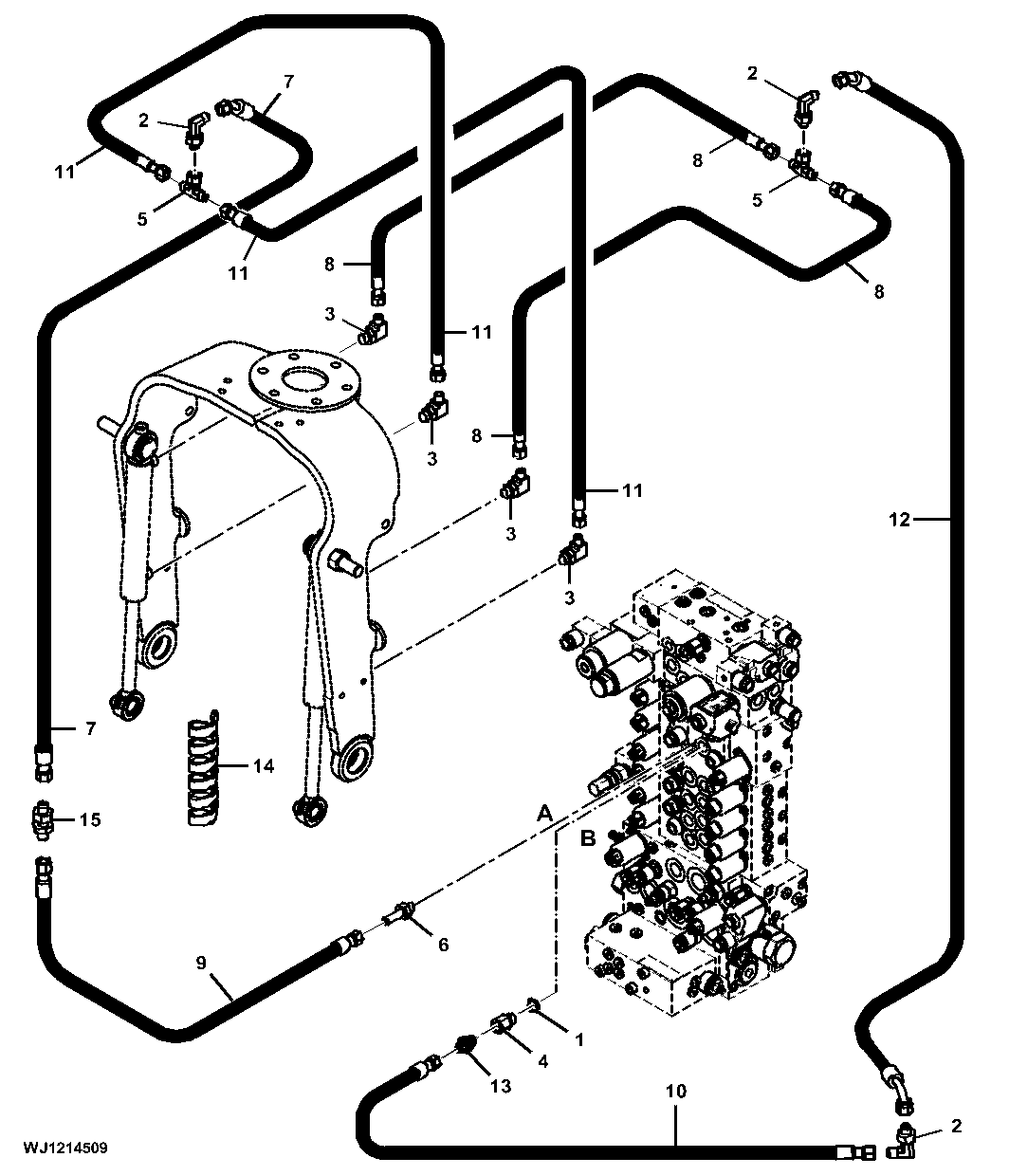 Hydraulic hoses and fittings for Tilt Cylinders