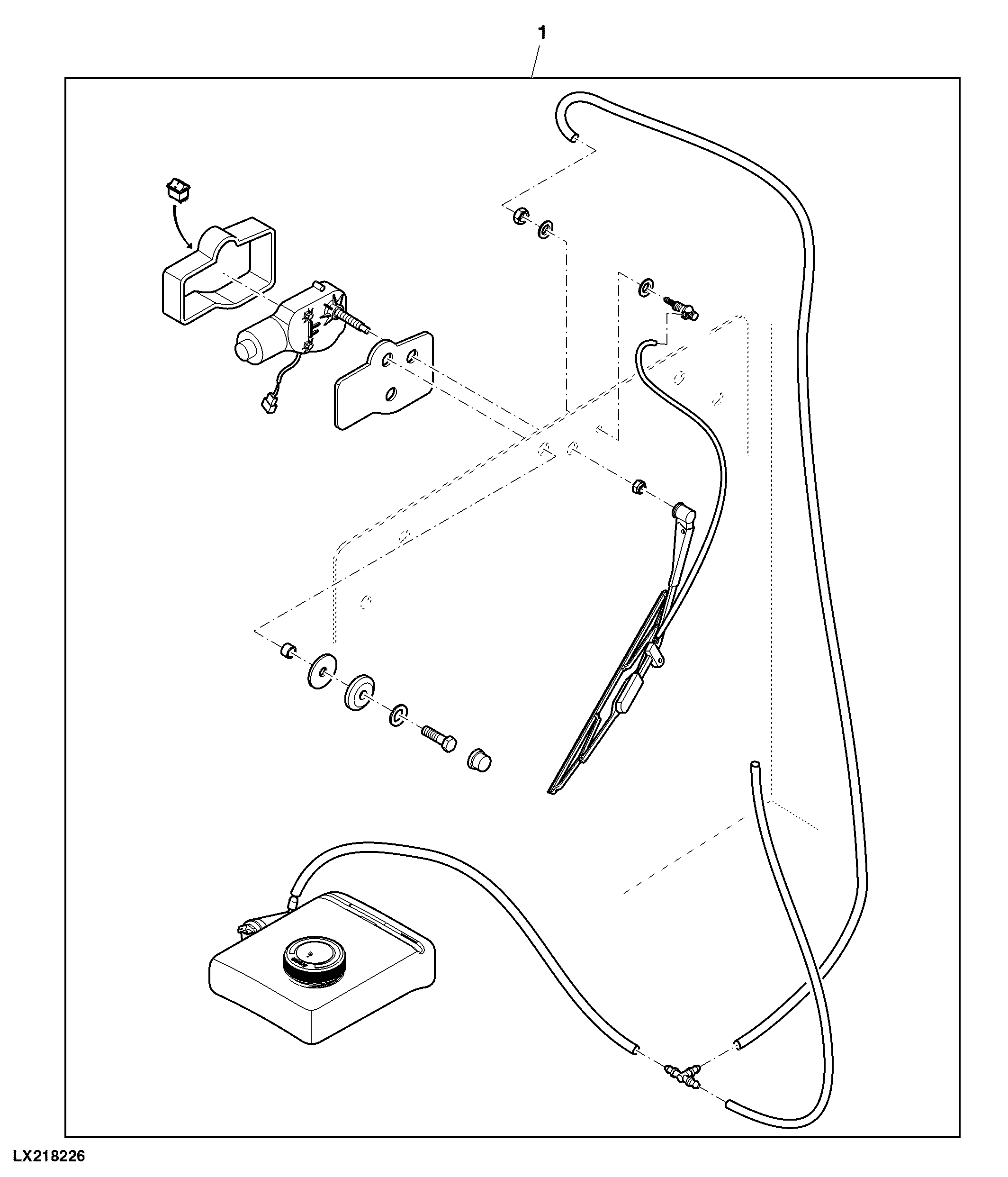 Attachment, Wiper / Reservoir, Rear Windshield Washer